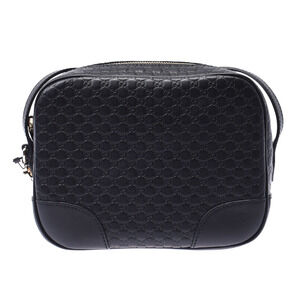 GUCCI Guccissima Black Leather Shoulder Bag